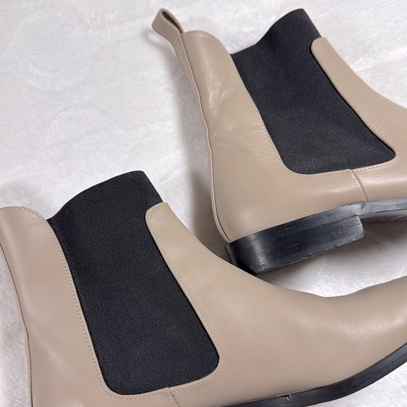 Everlane Womens Italian Leather Chelsea Boots Tan Black Square Toe Ankle Size 9 - Picture 11 of 11